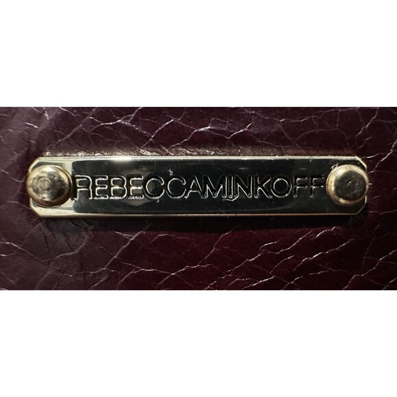 REBECCA MINKOFF envelope clutch crossbody burgundy leather with chain strap - Picture 10 of 16